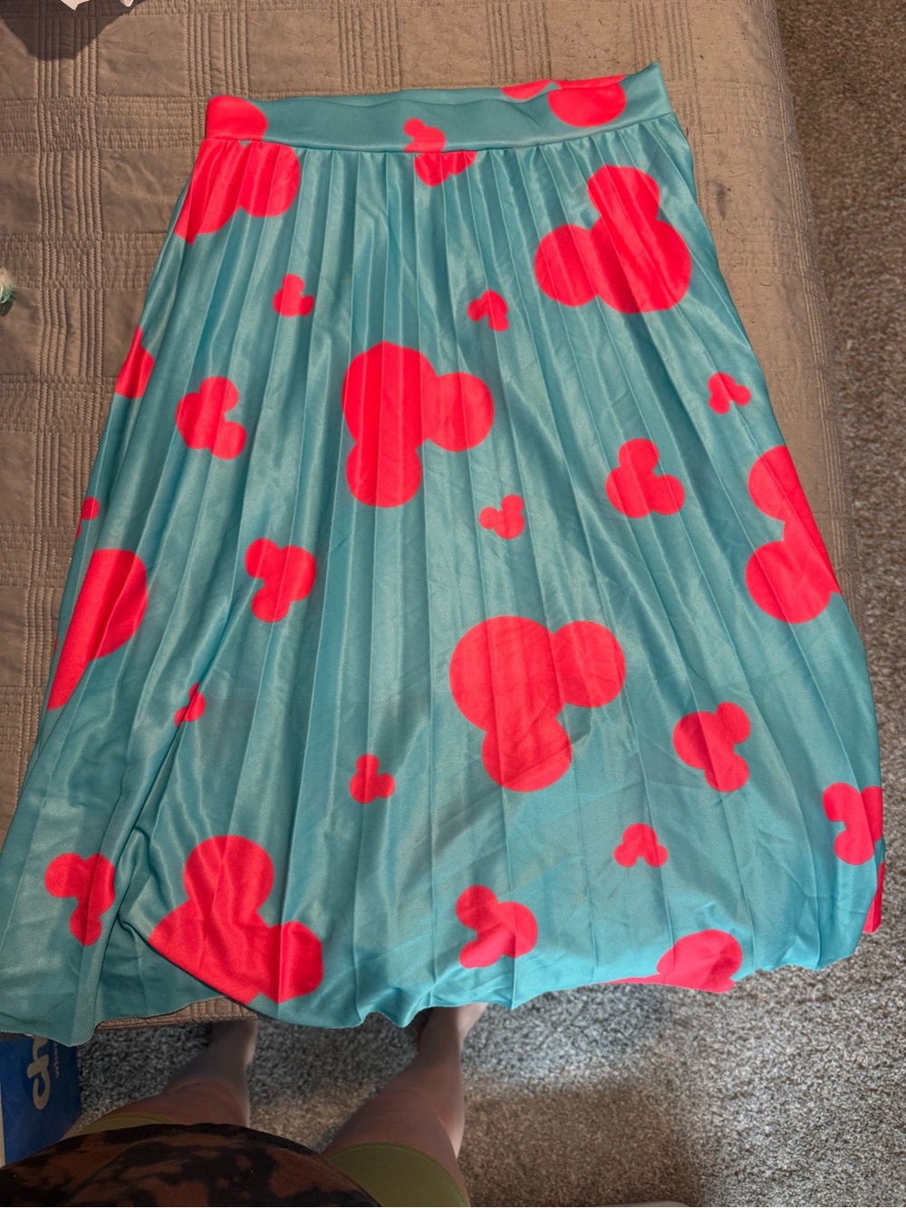 Blue Disney Skirt with Pink Mickey Heads